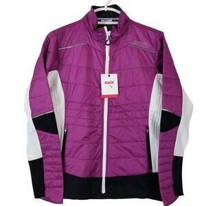 Swix Navado Women Hybrid Quilted Jacket Orchid Purple White Black Large 203362